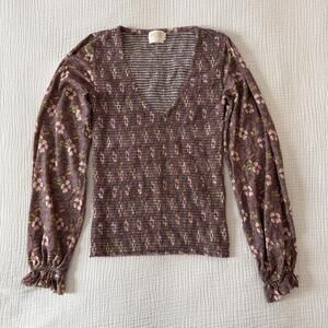 Nation LTD Women's Floral Smocked Top Small